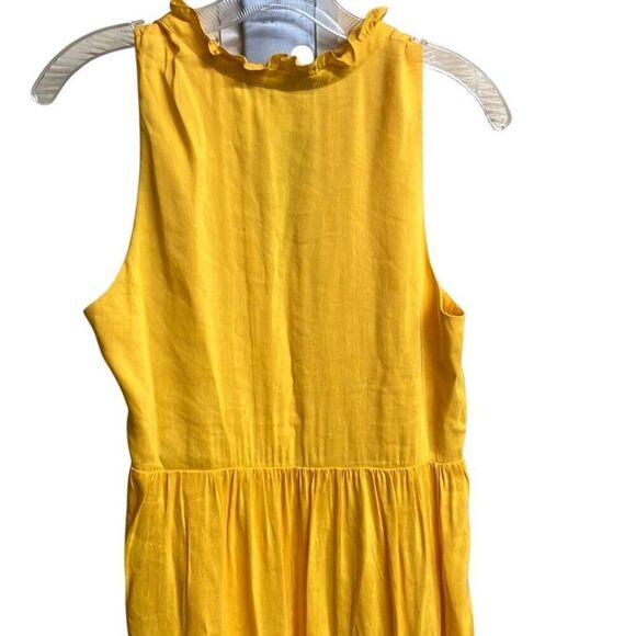 495. Antonio Melani sun yellow v neck Linen blend maxi dress size 4 - Picture 9 of 10